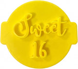 The Cookie Cutter Hub Sweet 16 Embosser No 132 /Stamp for Cupcakes Fondant Icing Clay Cake Baking Decoration
