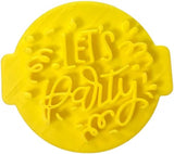 The Cookie Cutter Hub Lets Party Embosser No 123 /Stamp for Cupcakes Fondant Icing Clay Cake Baking Decoration