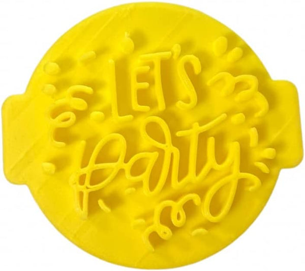 The Cookie Cutter Hub Lets Party Embosser No 123 /Stamp for Cupcakes Fondant Icing Clay Cake Baking Decoration