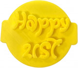 The Cookie Cutter Hub Happy 21st Thick Font Embosser No 139 /Stamp for Cupcakes Fondant Icing Clay Cake Baking Decoration
