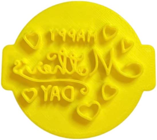 The Cookie Cutter Hub Happy Mother's Day with Hearts Embosser No 43 /Stamp for Cupcakes Fondant Icing Clay Cake Baking Decoration