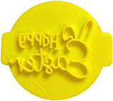 The Cookie Cutter Hub Happy Easter with Ears Embosser No 58 /Stamp for Cupcakes Fondant Icing Clay Cake Baking Decoration