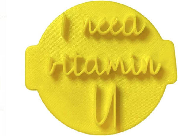 The Cookie Cutter Hub I Need Vitamin U Embosser No 20/Stamp for Cupcakes Fondant Icing Clay Cake Baking Decoration