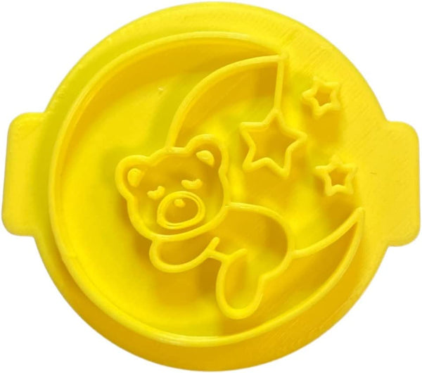 The Cookie Cutter Hub Teddy On The Moon Embosser No 115 /Stamp for Cupcakes Fondant Icing Clay Cake Baking Decoration