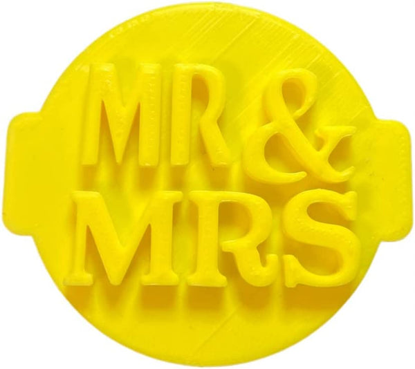 The Cookie Cutter Hub Mr & Mrs Embosser No 105 /Stamp for Cupcakes Fondant Icing Clay Cake Baking Decoration