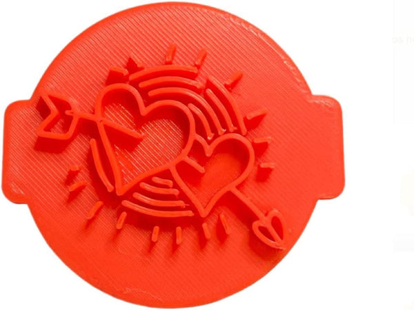 The Cookie Cutter Hub Arrow Through Hearts Embosser No 30/Stamp for Cupcakes Fondant Icing Clay Cake Baking Decoration