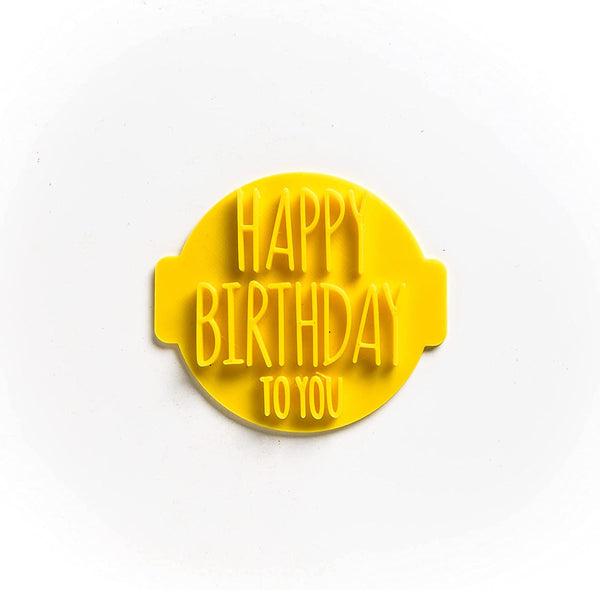 The Cookie Cutter Hub Happy Birthday to You Embosser No 47 /Stamp for Cupcakes Fondant Icing Clay Cake Baking Decoration