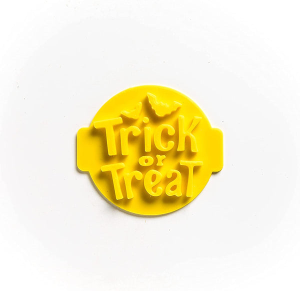 The Cookie Cutter Hub Trick or Treat 2 Bats Embosser No 70 /Stamp for Cupcakes Fondant Icing Clay Cake Baking Decoration