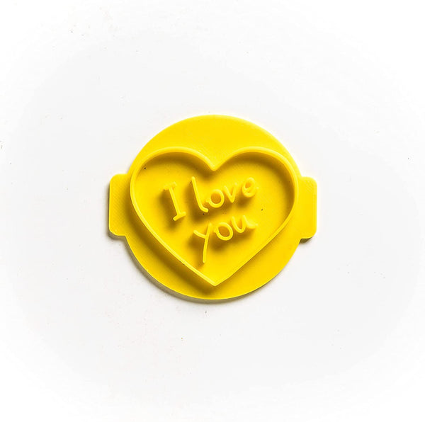 The Cookie Cutter Hub Love You with Hearts Embosser No 54 /Stamp for Cupcakes Fondant Icing Clay Cake Baking Decoration