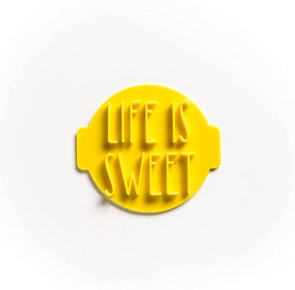 The Cookie Cutter Hub Life is Sweet Embosser No 14 /Stamp for Cupcakes Fondant Icing Clay Cake Baking Decoration