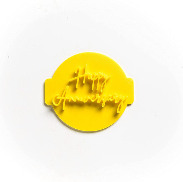 The Cookie Cutter Hub Happy Anniversary Embosser No 9 /Stamp for Cupcakes Fondant Icing Clay Cake Baking Decoration
