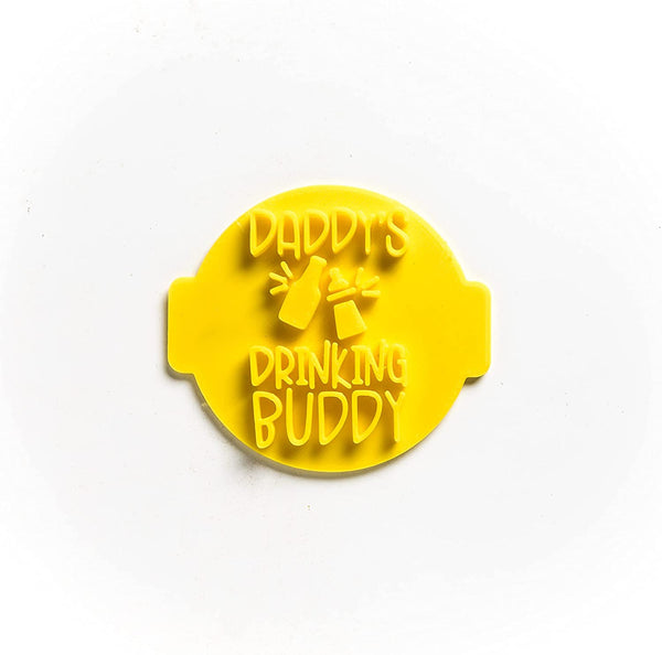 The Cookie Cutter Hub Daddy's Drinking Buddy Embosser No 12 /Stamp for Cupcakes Fondant Icing Clay Cake Baking Decoration