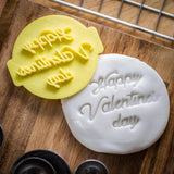 The Cookie Cutter Hub Happy Valentine's Day Embosser No 31 /Stamp for Cupcakes Fondant Icing Clay Cake Baking Decoration