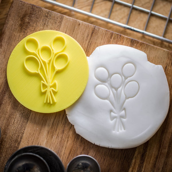 The Cookie Cutter Hub Balloons Embosser /Stamp for Cupcakes Fondant Icing Clay Cake Baking Decoration