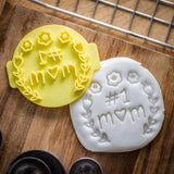 The Cookie Cutter Hub #1 Mom Embosser No 40 /Stamp for Cupcakes Fondant Icing Clay Cake Baking Decoration