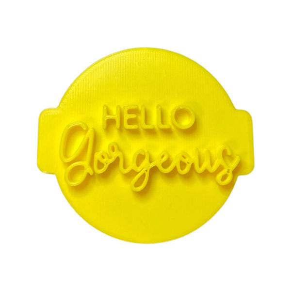 The Cookie Cutter Hub Hello Gorgeous Embosser No 79 /Stamp for Cupcakes Fondant Icing Clay Cake Baking Decoration