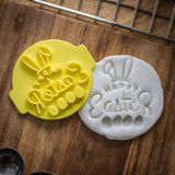 The Cookie Cutter Hub Happy Easter 4 Eggs Embosser No 51 /Stamp for Cupcakes Fondant Icing Clay Cake Baking Decoration