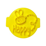The Cookie Cutter Hub Bee Happy Embosser No 90 /Stamp for Cupcakes Fondant Icing Clay Cake Baking Decoration
