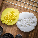 The Cookie Cutter Hub Love You with Hearts Embosser No 54 /Stamp for Cupcakes Fondant Icing Clay Cake Baking Decoration