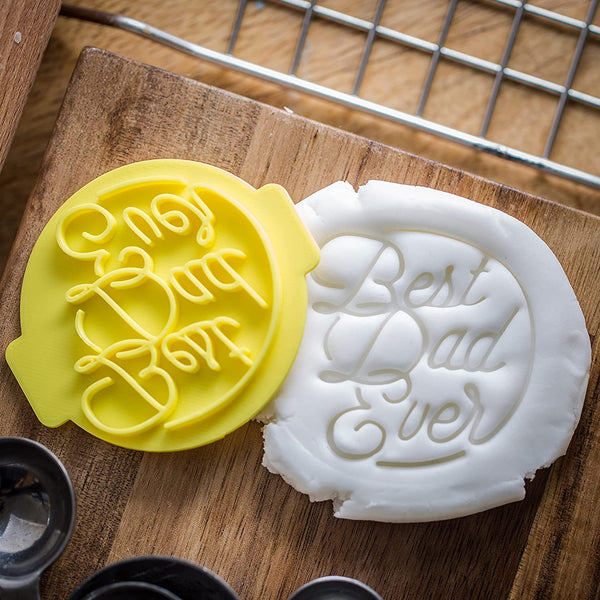 The Cookie Cutter Hub Best Dad Ever Embosser No 68 /Stamp for Cupcakes Fondant Icing Clay Cake Baking Decoration