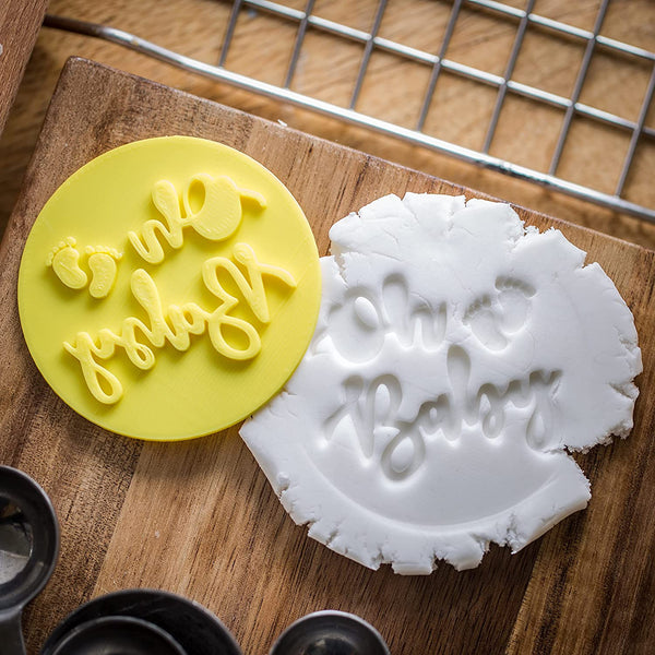 The Cookie Cutter Hub Oh Baby Embosser /Stamp for Cupcakes Fondant Icing Clay Cake Baking Decoration