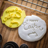 The Cookie Cutter Hub Happy Easter Bunny Embosser No 52 /Stamp for Cupcakes Fondant Icing Clay Cake Baking Decoration